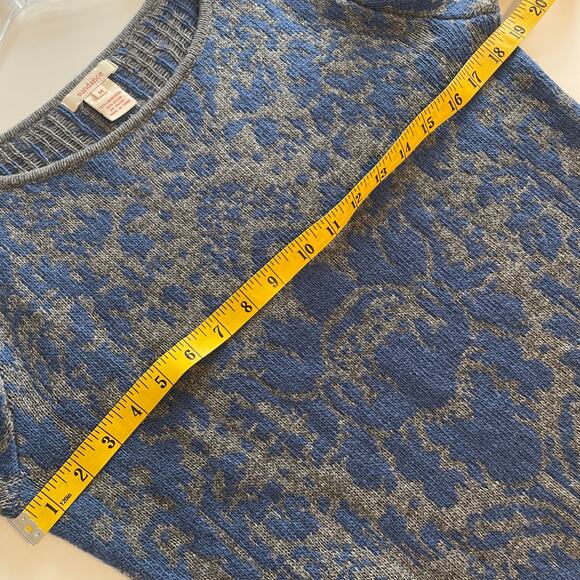 Sundance Lambswool Sweater Dress Womens Medium Gray & Blue Damask Boho - Picture 9 of 11